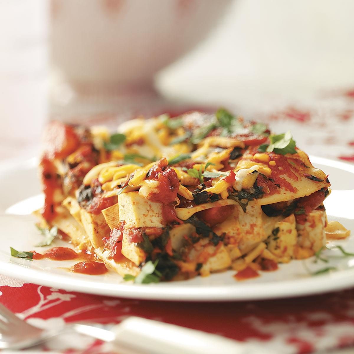 Lactose-Free Spinach Lasagna