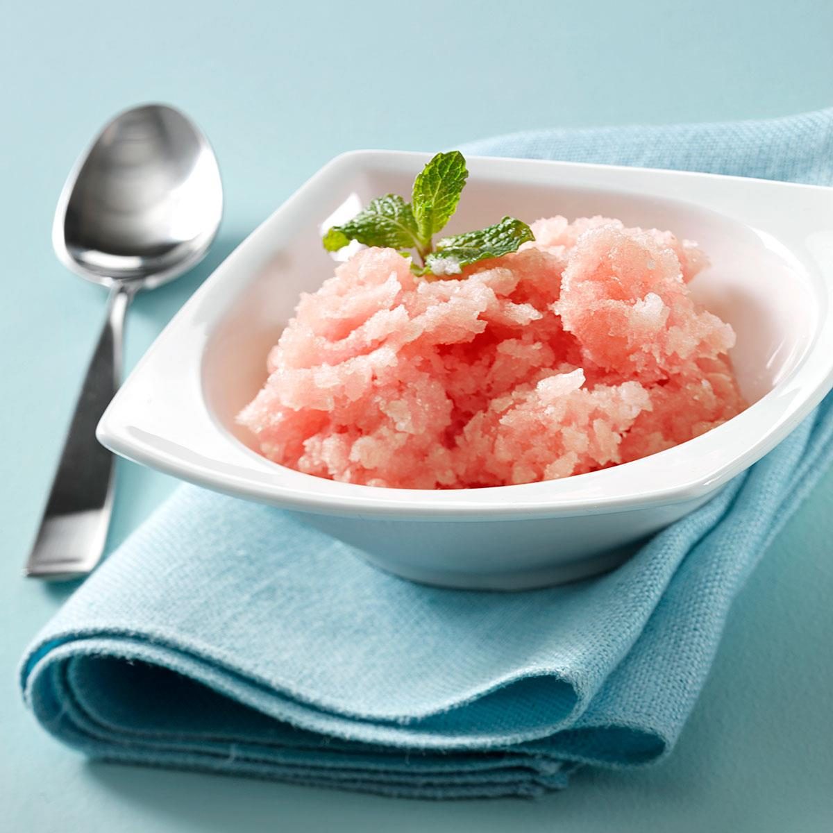 Rhubarb Strawberry Granita