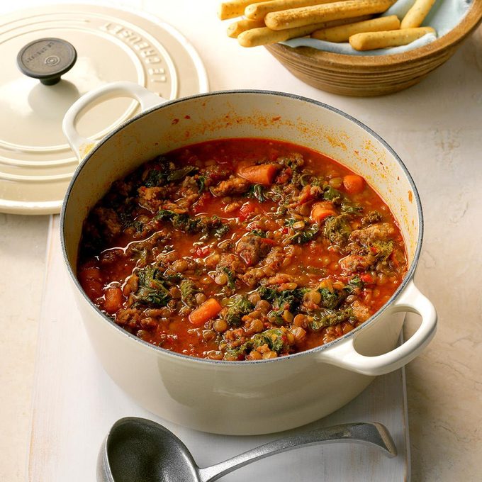 Chili in a Dutch oven