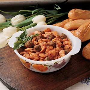 Lima Beans with Pork Sausage
