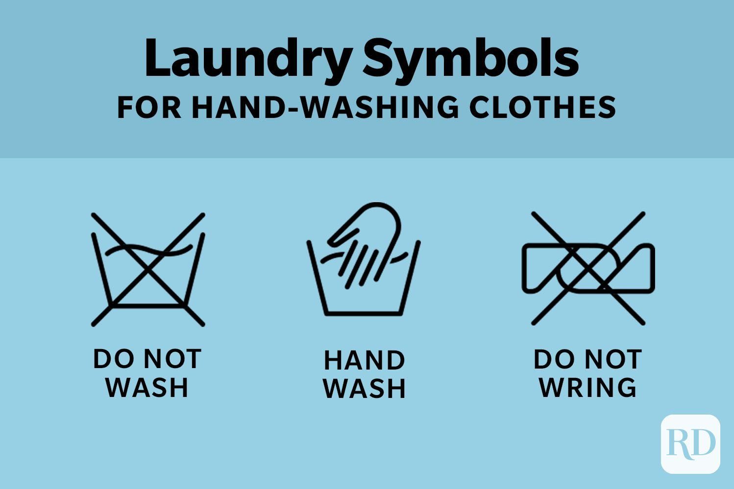 Laundry Symbols For Hand Washing Clothes 