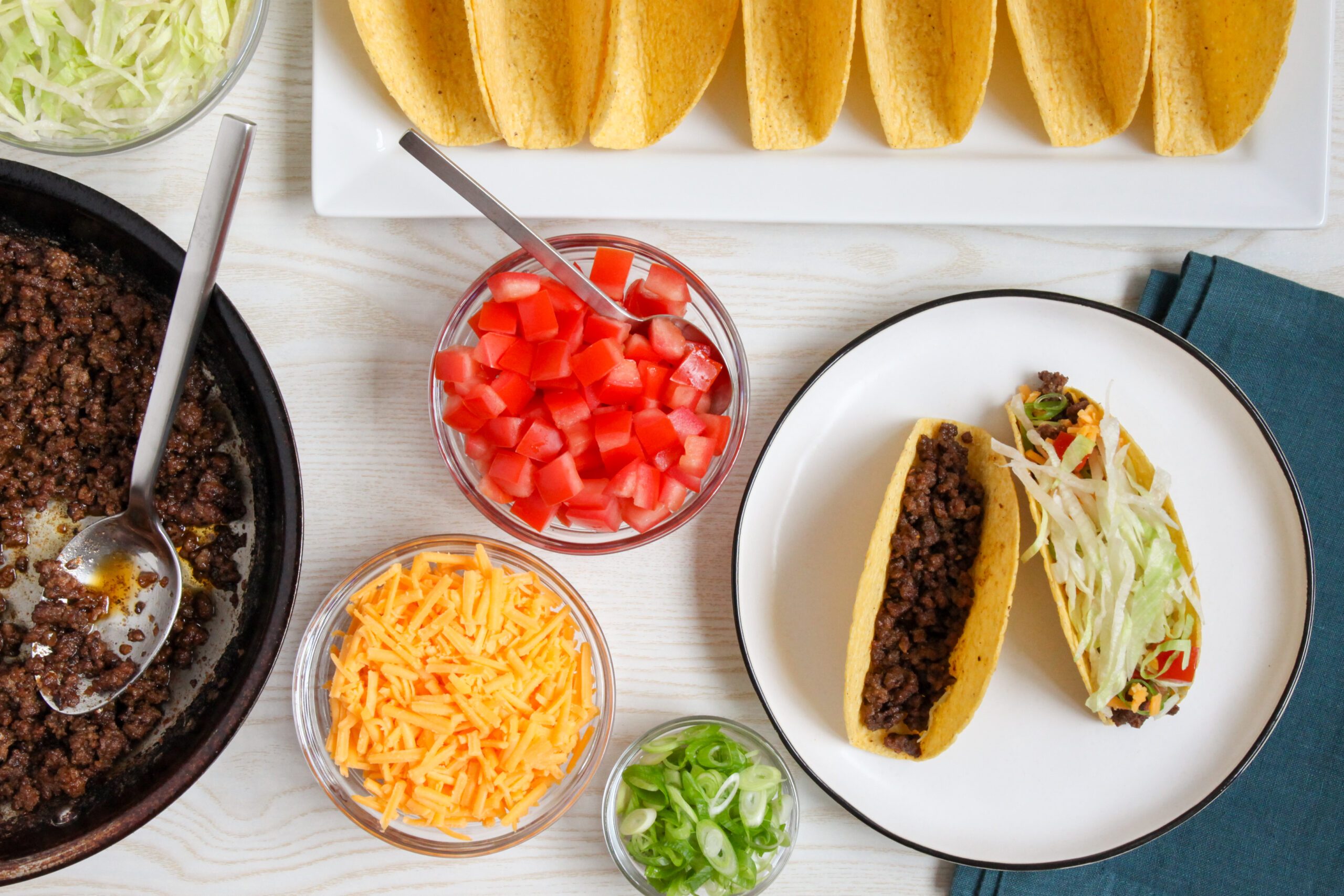 Serving beef tacos