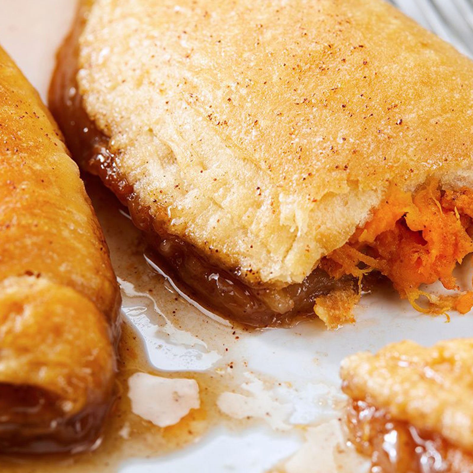 Sweet Potato Dumplings close up shot.