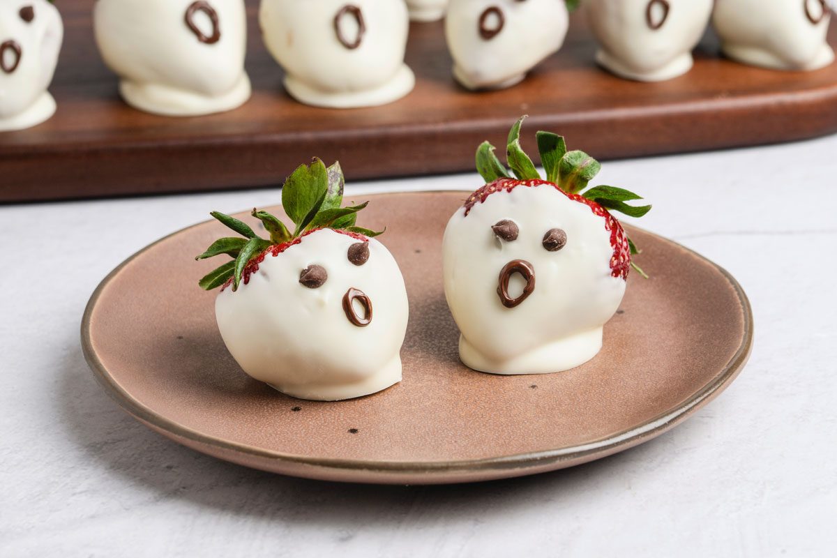 Close up shot of Strawberry Ghosts;