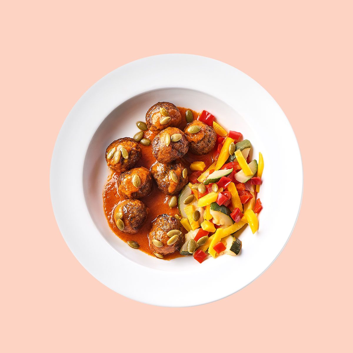 IKEA's veggie balls on color background