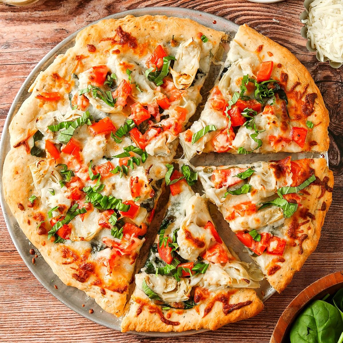 Spinach and Artichoke Pizza
